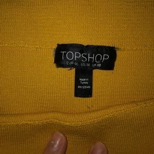 topshop yellow cropped long sleeved shirt